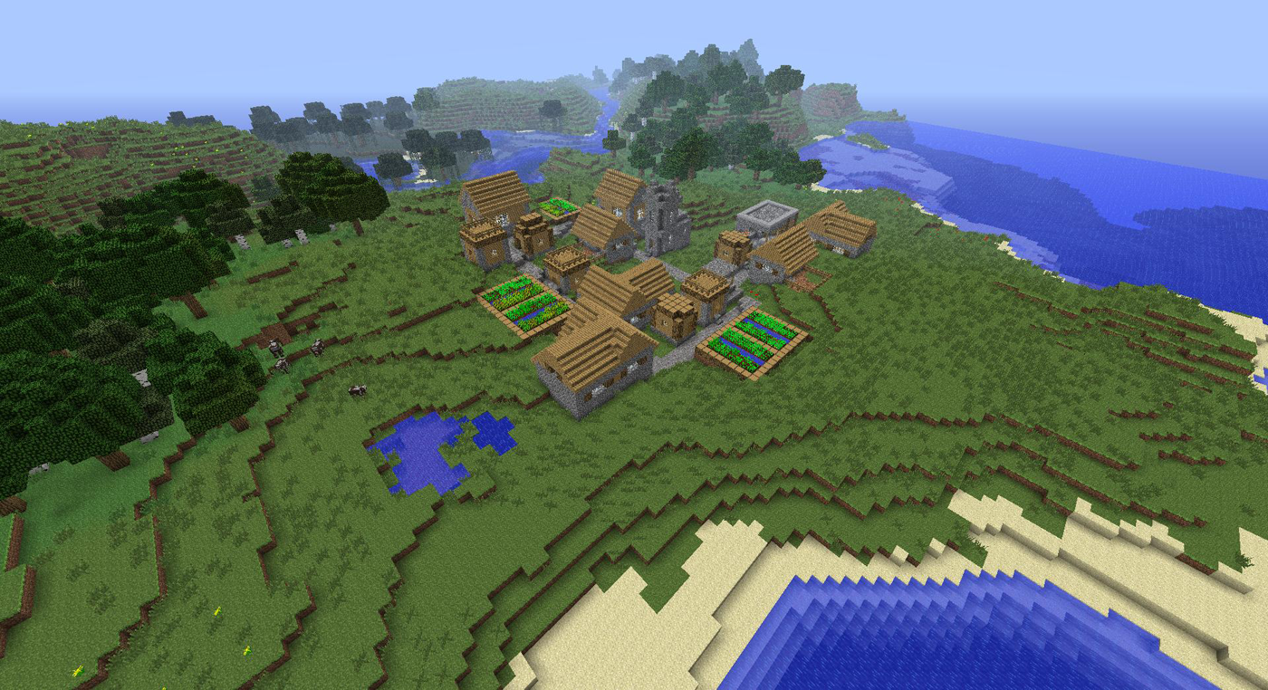 Minecraft village seed poletwo